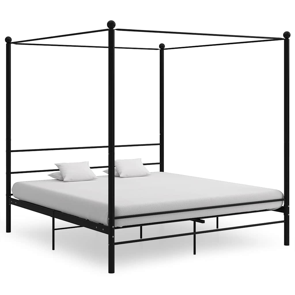 Vidaxl hemelbedframe metaal zwart 180x200 cm