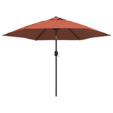 Vidaxl parasol met metalen paal 300 cm terracottakleurig