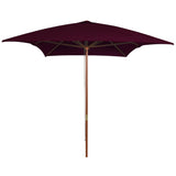 Parasol Vidaxl con poste de madera 200x300 cm Burdeos rojo