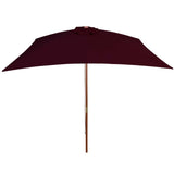 Parasol Vidaxl con poste de madera 200x300 cm Burdeos rojo