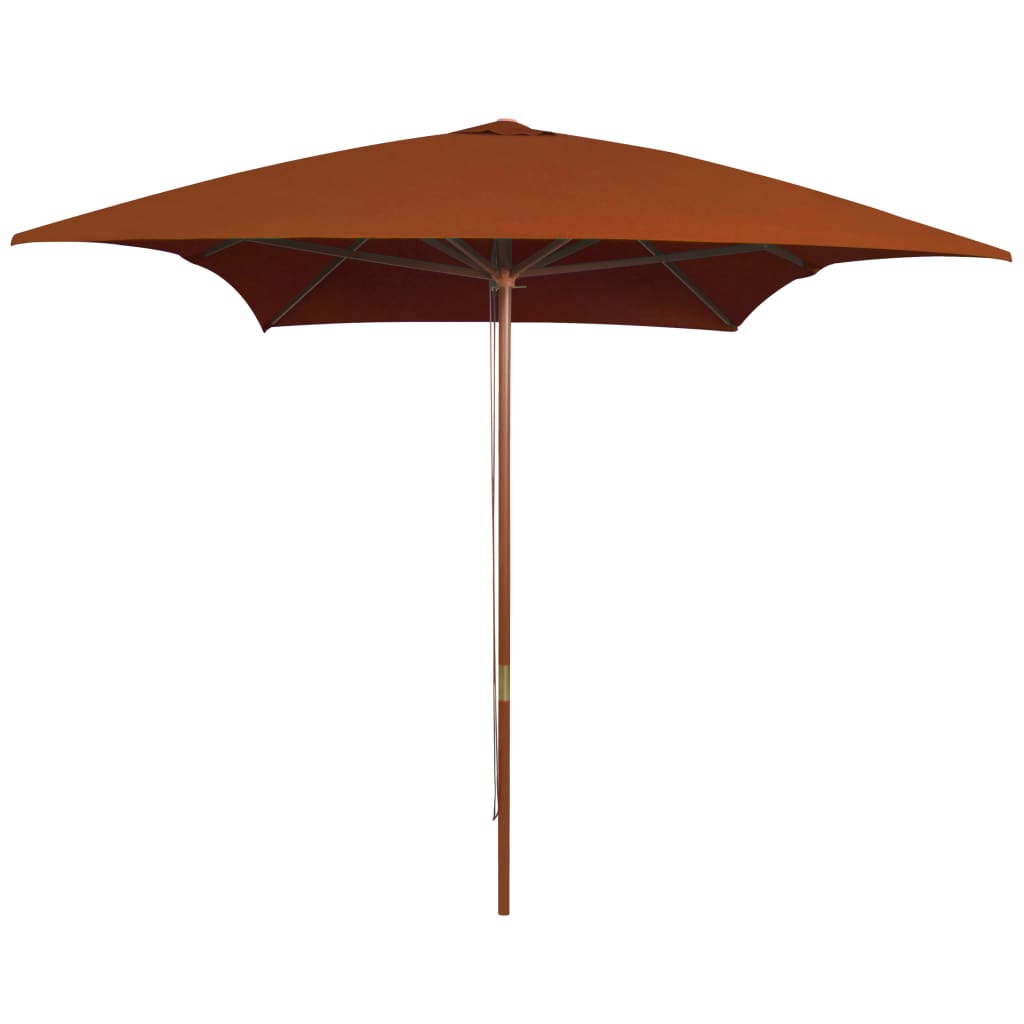 Vidaxl Parasol con poste de madera 200x300 cm terracota