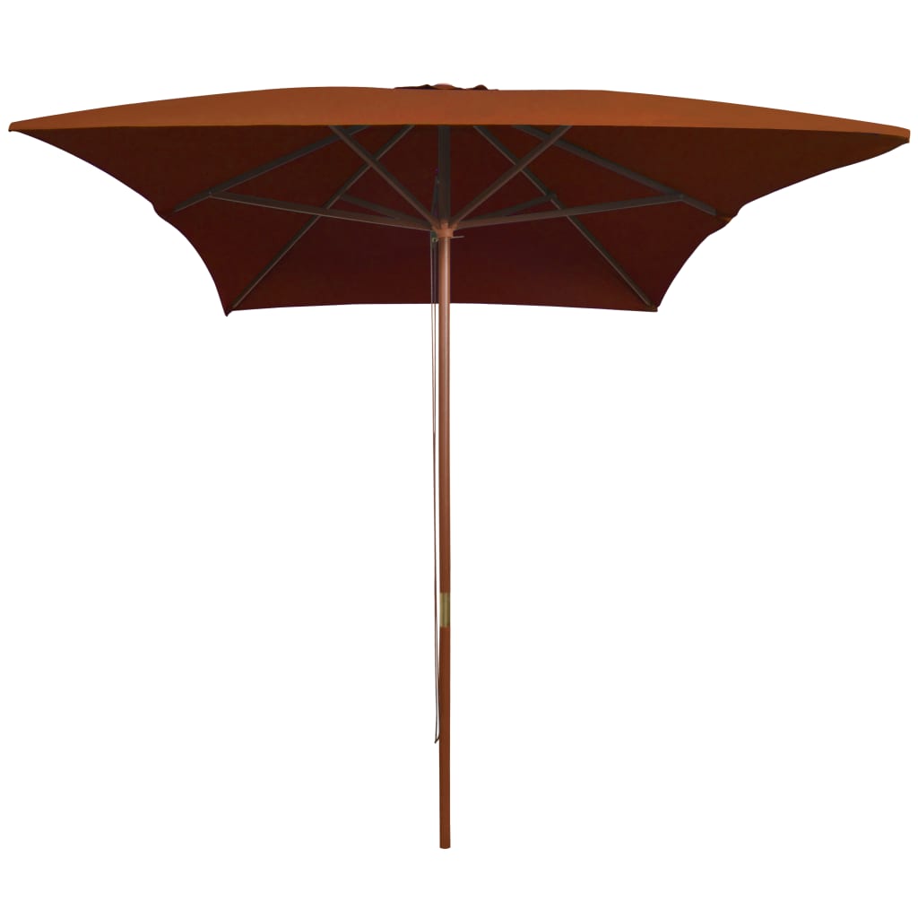 Vidaxl Parasol con poste de madera 200x300 cm terracota