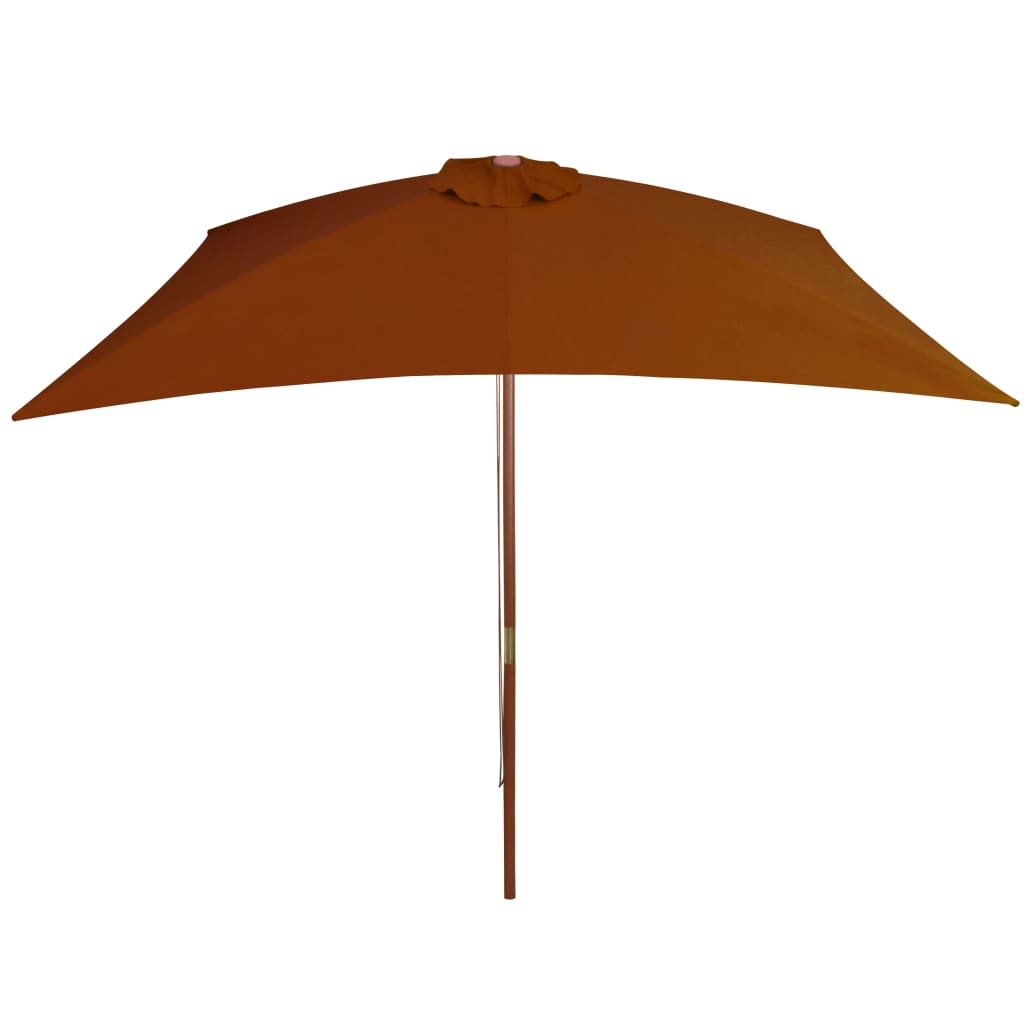 Vidaxl Parasol con poste de madera 200x300 cm terracota