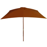 Vidaxl Parasol con poste de madera 200x300 cm terracota