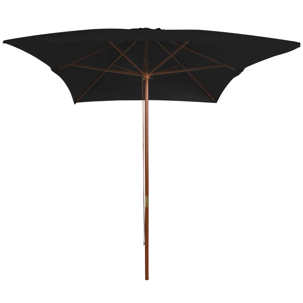 Parasol Vidaxl con poste de madera 200x300 cm negro