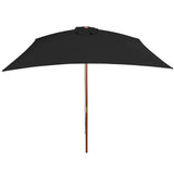 Parasol Vidaxl con poste de madera 200x300 cm negro