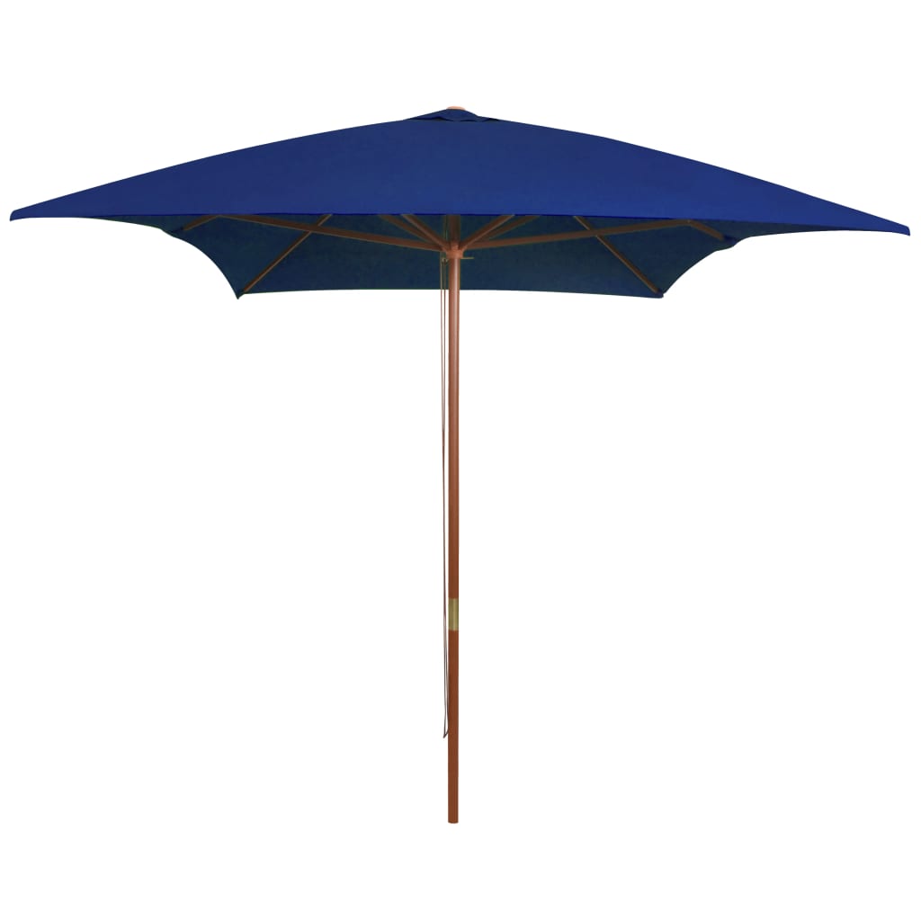 Parasol Vidaxl con polo de madera 200x300 cm azul