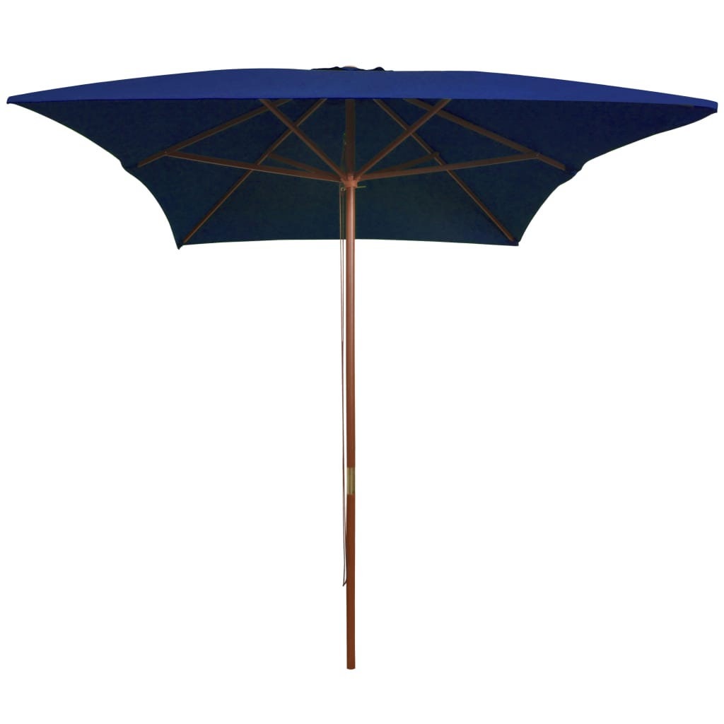 Parasol Vidaxl con polo de madera 200x300 cm azul