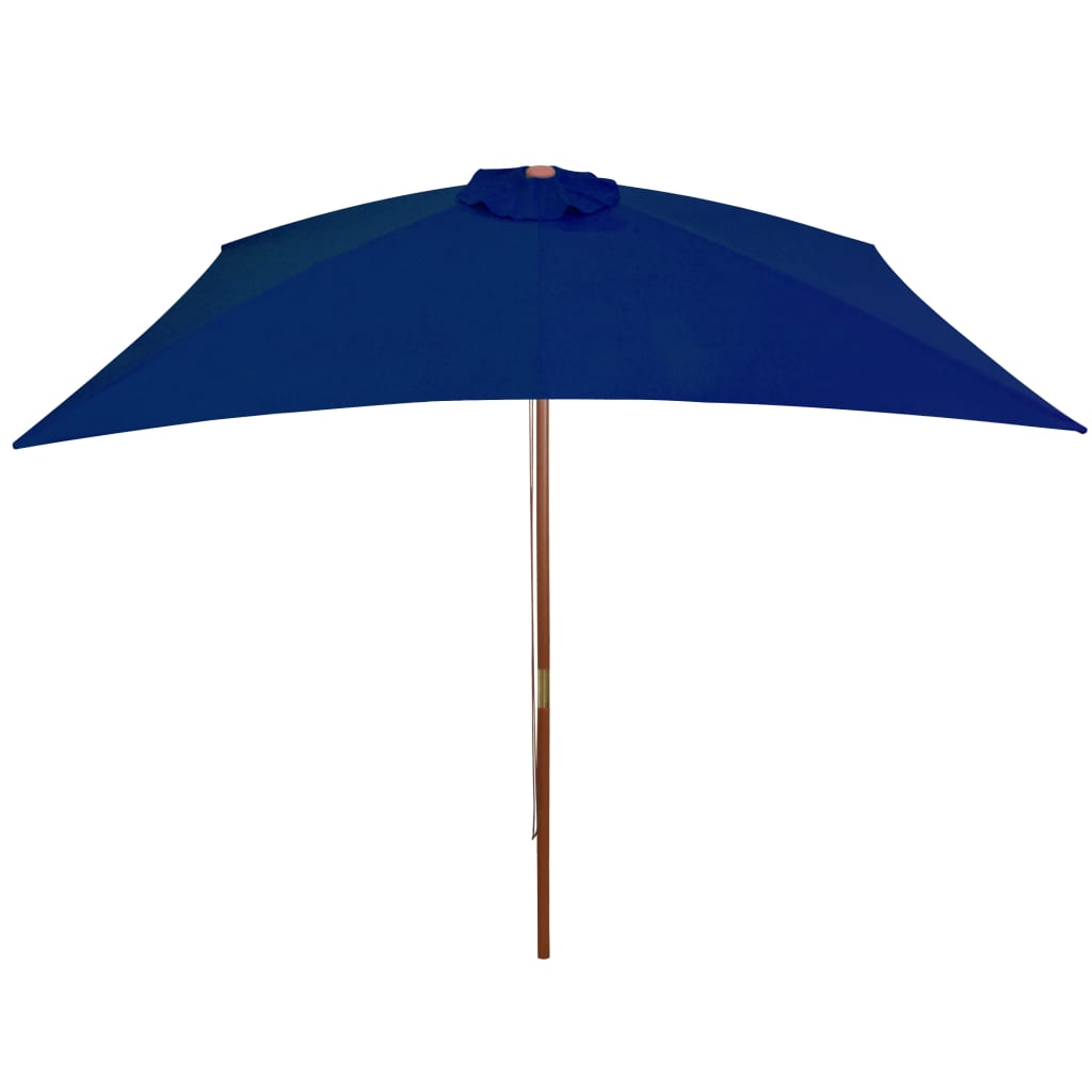 Parasol Vidaxl con polo de madera 200x300 cm azul