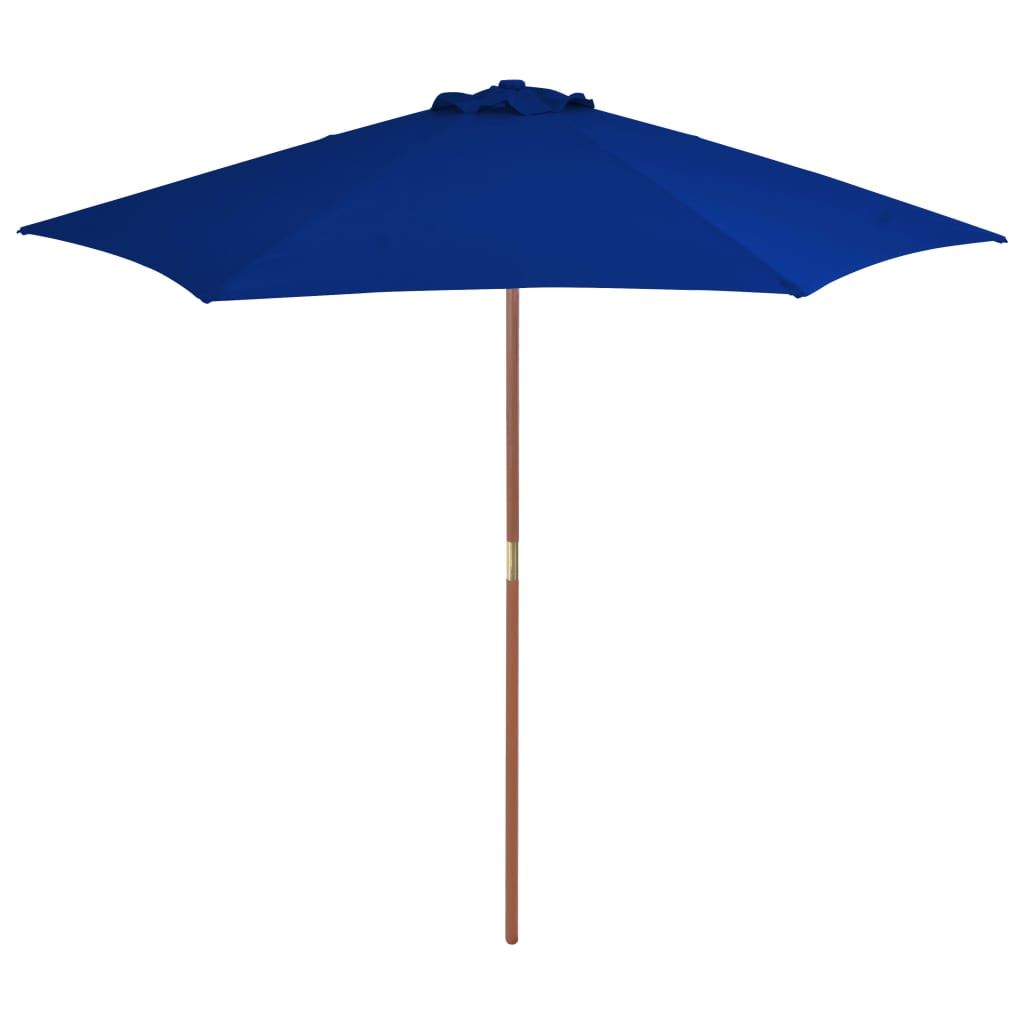 Parasol Vidaxl con poste de madera 270 cm azul