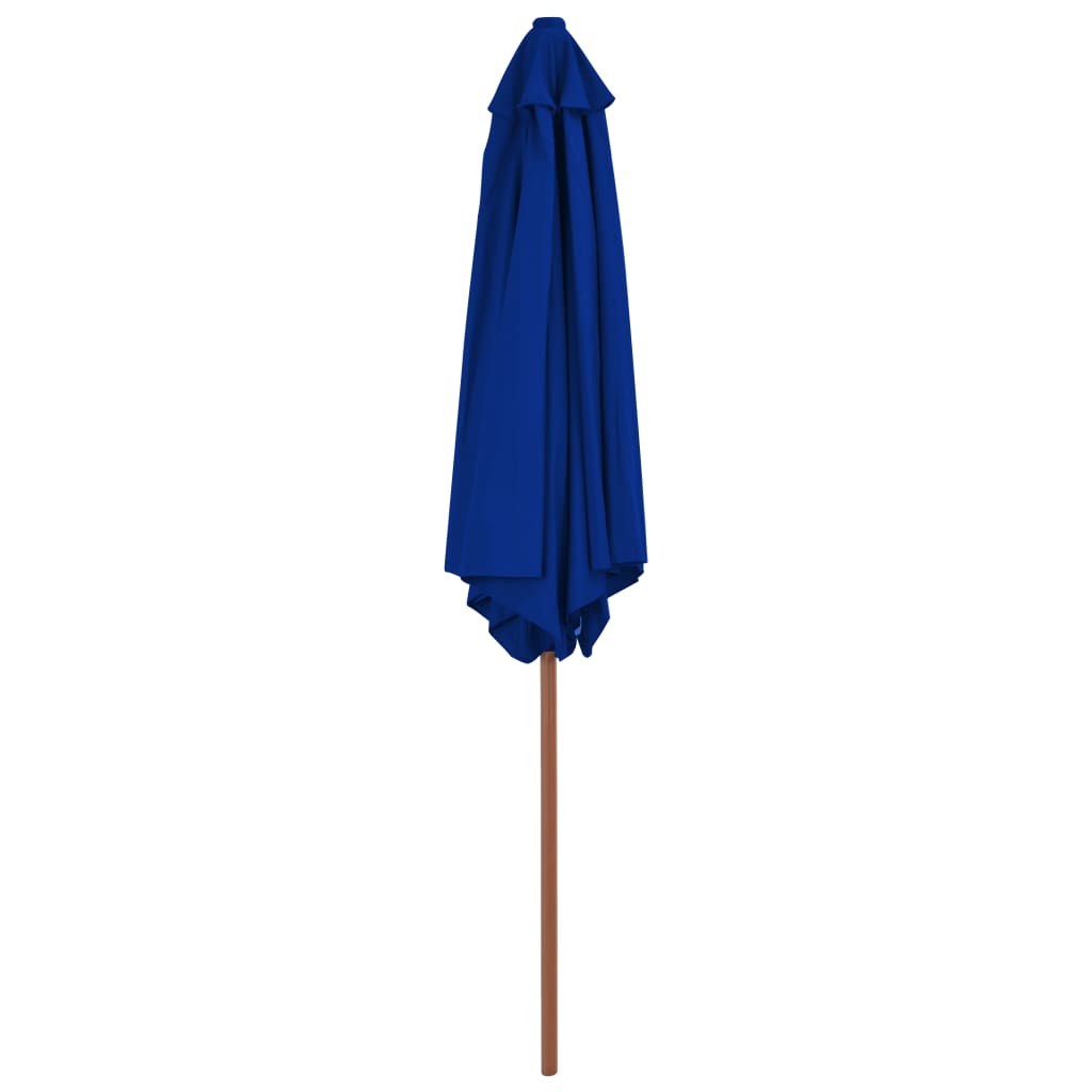 Parasol Vidaxl con poste de madera 270 cm azul