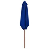 Parasol Vidaxl con poste de madera 270 cm azul