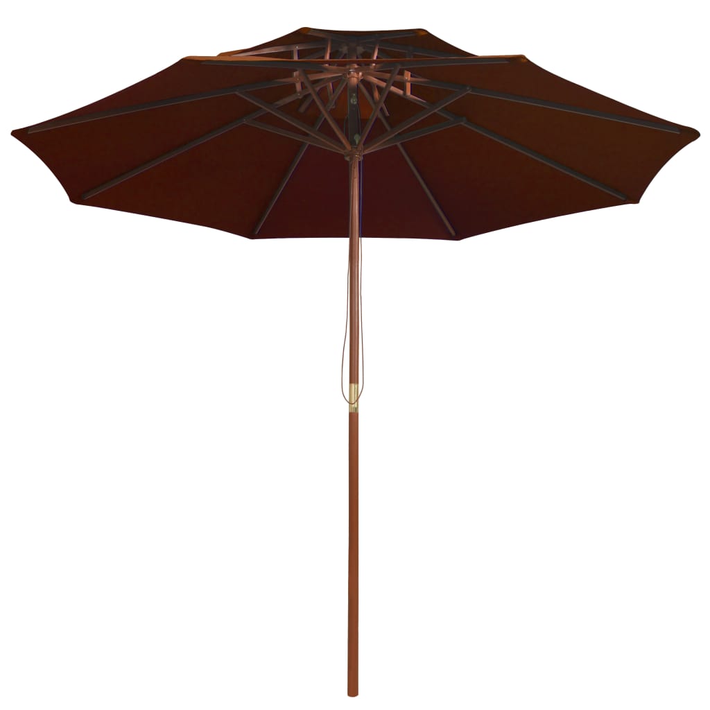 Vidaxl Parasol Doble -Decker con poste de madera 270 cm de terracota -Coled