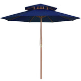 Vidaxl Parasol Double Decker mit Holzstange 270 cm Blau