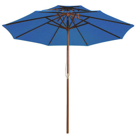 Vidaxl parasol dubbeldekker met houten paal 270 cm blauw