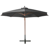 Vidaxl flytende parasol med pol 3,5x2,9 m fast furu antracitt