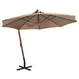 Parasol flottant vidaxl avec pôle 3,5 x 2,9 m de pin solide taupe