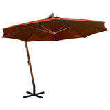 Vidaxl Floating parasol with pole 3.5x2.9 m solid pine terracotta