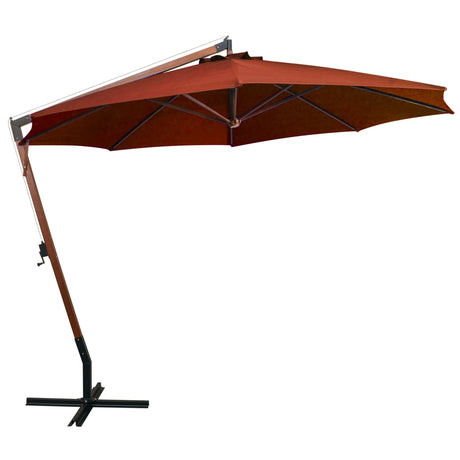 Vidaxl Floating parasol with pole 3.5x2.9 m solid pine terracotta