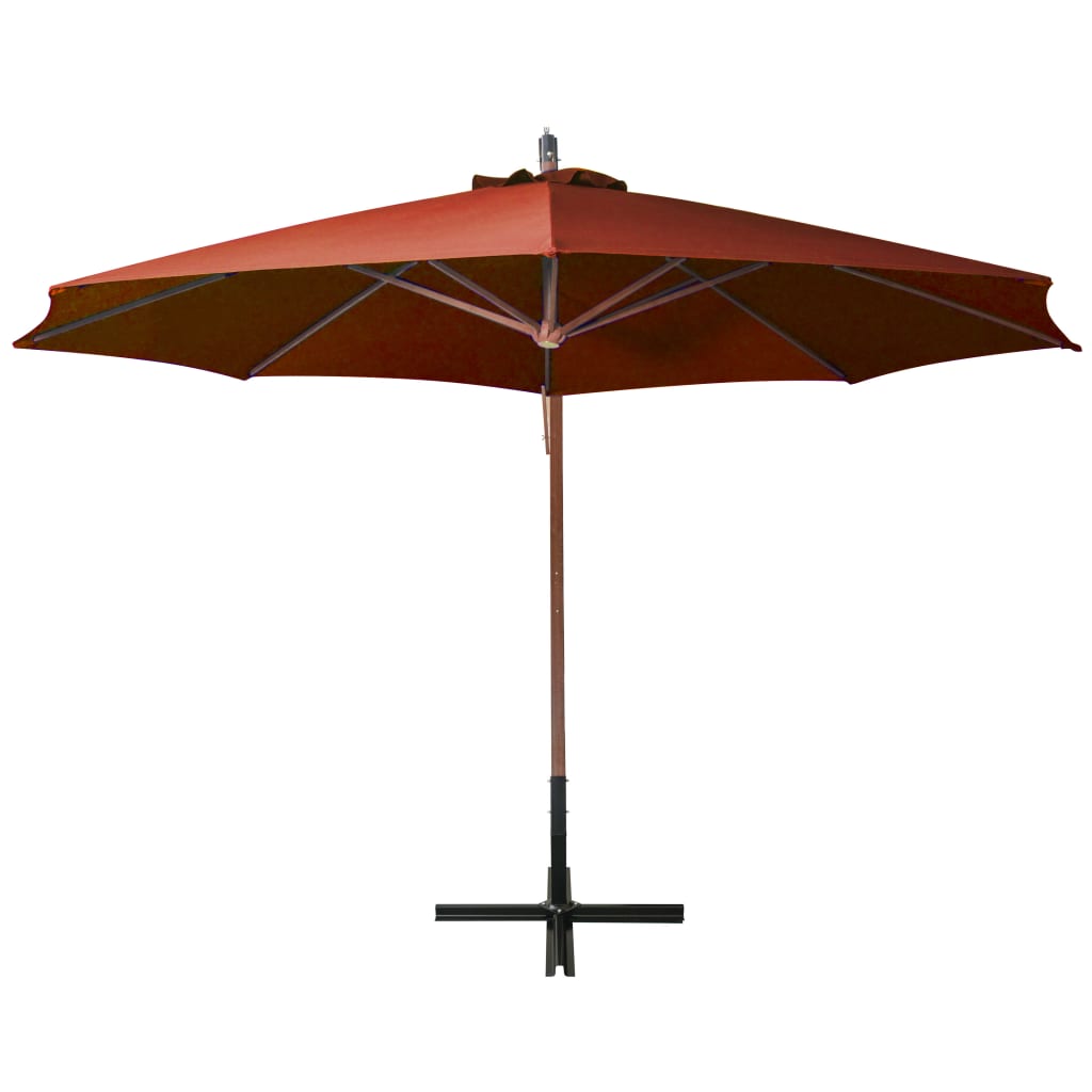 Vidaxl Floating parasol with pole 3.5x2.9 m solid pine terracotta