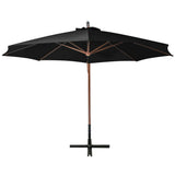 Vidaxl Parasol flottant avec poteau de 3,5 x 2,9 m solide solide noir