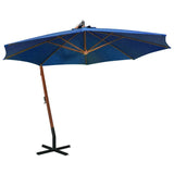 Parasol flottant vidaxl avec poteau de 3,5x2,9 m de pin solide - bleu azur