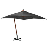 Vidaxl Parasol flottant avec pôle 3x3 m Pine solide-bois anthracite -colored