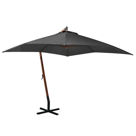 Vidaxl zweefparasol met paal 3x3 m massief vurenhout antracietkleurig