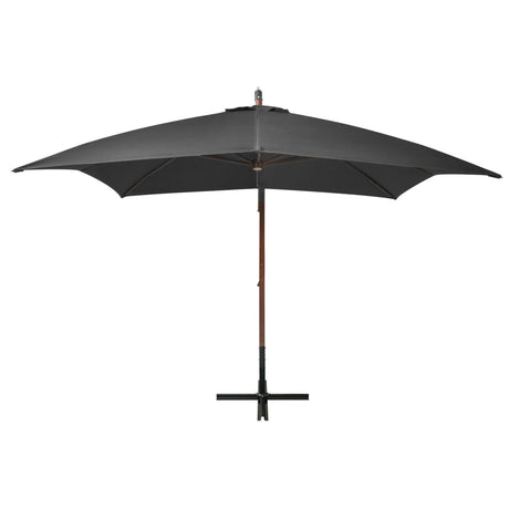 Vidaxl Floating parasol with pole 3x3 m solid pine -wood anthracite -colored