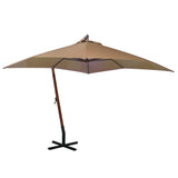 Vidaxl flytende parasol med stolpe 3x3 m solid furu taupe