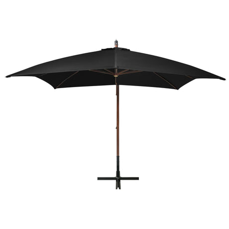 Vidaxl flytende parasol med stolpe 3x3 m solid furuskvart