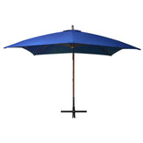 Vidaxl Parasol flottant avec pôle 3x3 m Pine solide - bois azur bleu