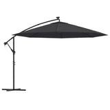 Parasol flottant vidaxl avec éclairage LED 350 cm noir