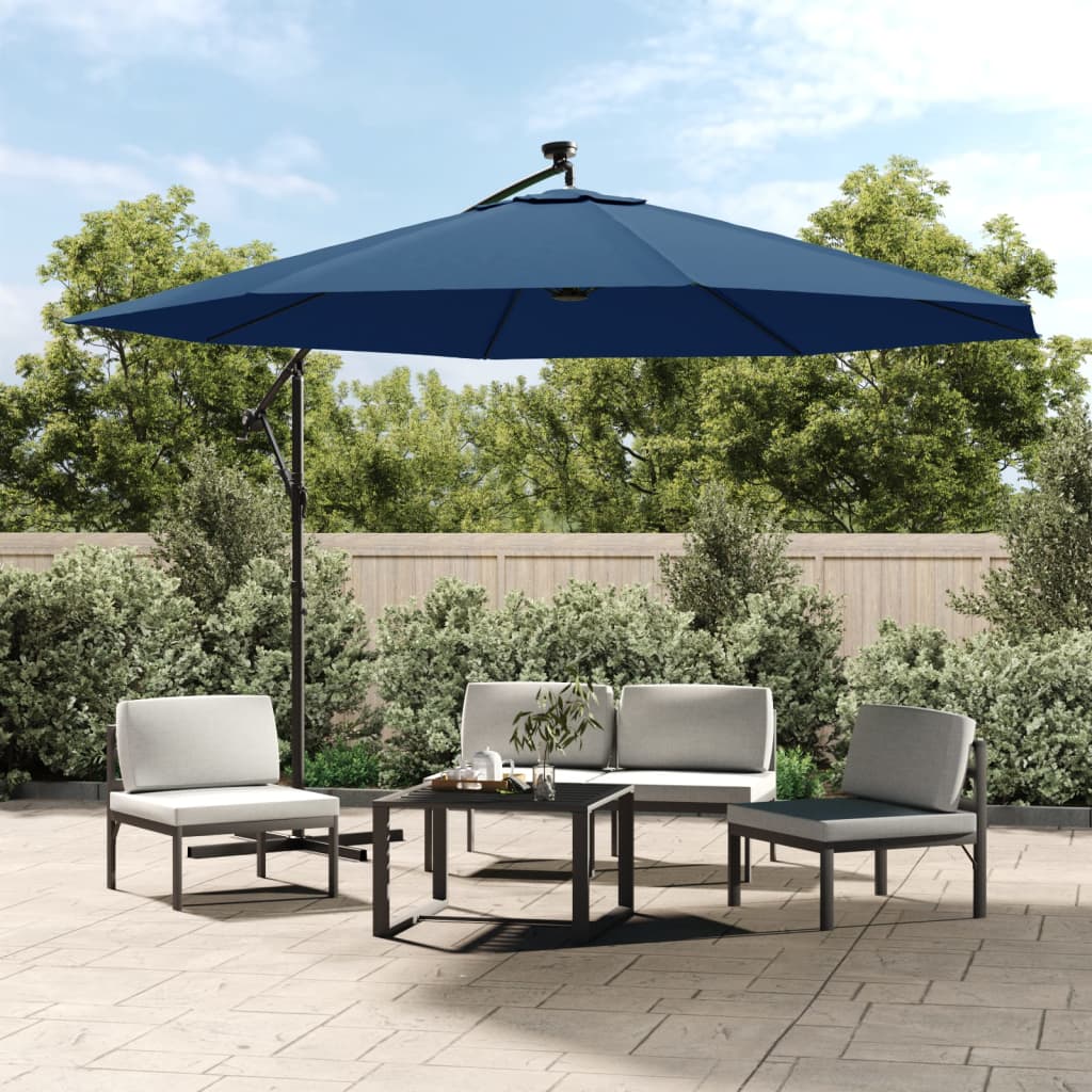 Vidaxl Parasol flottant avec un éclairage LED 350 cm bleu azure