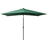 Parasol vidaxl avec LED et poteau en acier 2x3 m vert