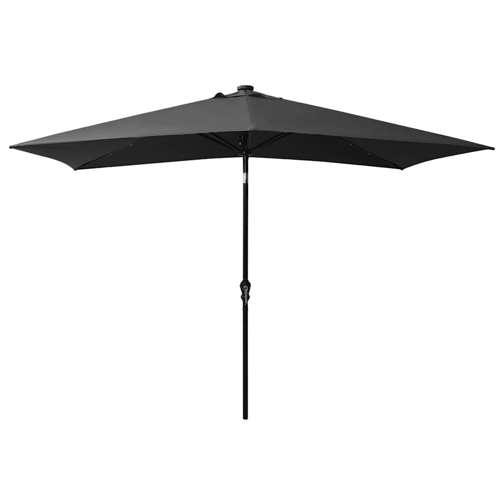 Vidaxl parasol met led's en stalen paal 2x3 m antracietkleurig