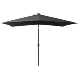 Parasol vidaxl avec LED et poteau en acier 2x3 m anthracite -colored