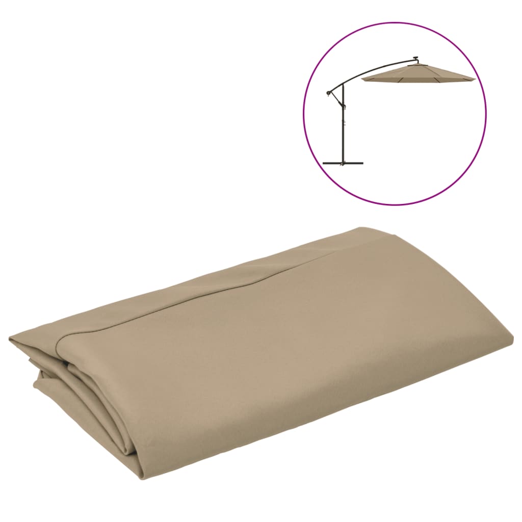 Tissu de remplacement Vidaxl pour parasol flottant 300 cm taupe