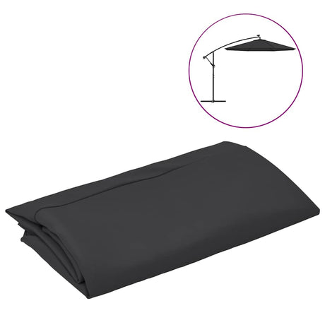 Vidaxl vervangingsdoek voor tuinparasol 300 cm zwart