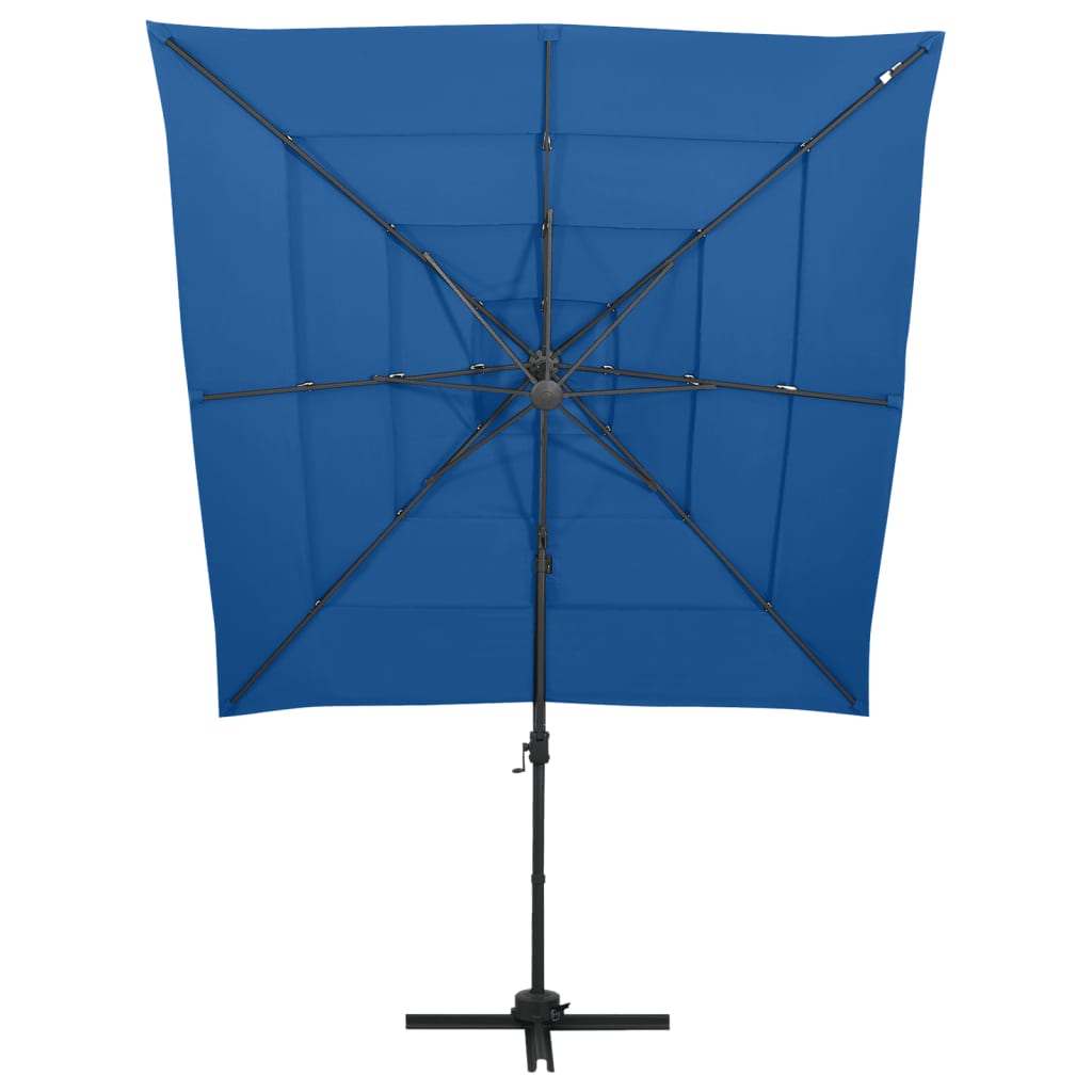 Vidaxl Parasol 4-Schicht mit Aluminiumpol 250x250 cm Azurblau