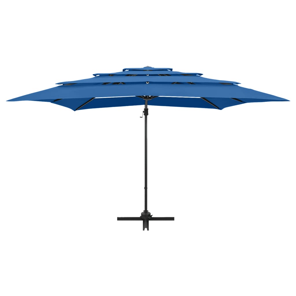 Vidaxl Parasol 4-Schicht mit Aluminiumpol 250x250 cm Azurblau