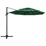 Vidaxl parasol 4 couches avec poteau en aluminium 3x3 m vert