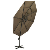 Vidaxl parasol 4 couches avec poteau en aluminium 3x3 m taupe