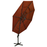 Vidaxl Parasol 4-lag med aluminiumstang 3x3 m terracotta lys