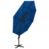 Vidaxl Parasol a 4 strati con polo in alluminio 3x3 m azzurro blu