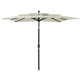 Vidaxl parasol 3-laags met aluminium paal 2,5x2,5 m zandkleurig