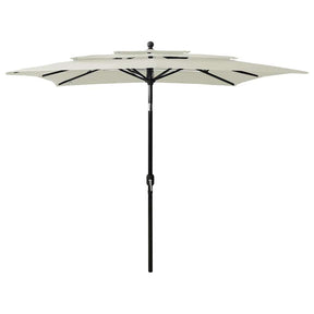 Vidaxl parasol 3-laags met aluminium paal 2,5x2,5 m zandkleurig