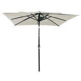 Vidaxl parasol 3-laags met aluminium paal 2,5x2,5 m zandkleurig