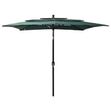 Vidaxl parasol 3-laags met aluminium paal 2,5x2,5 m groen