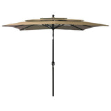 BIDAXL PARASOL 3-skikt med aluminiumstång 2,5x2,5 m taupe